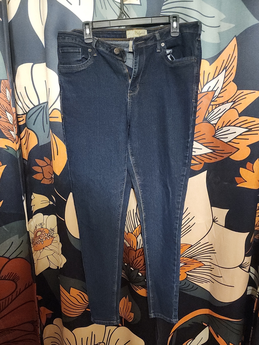 Hybrid & company Women's Dark Indigo Stretch Skinny Jeans
